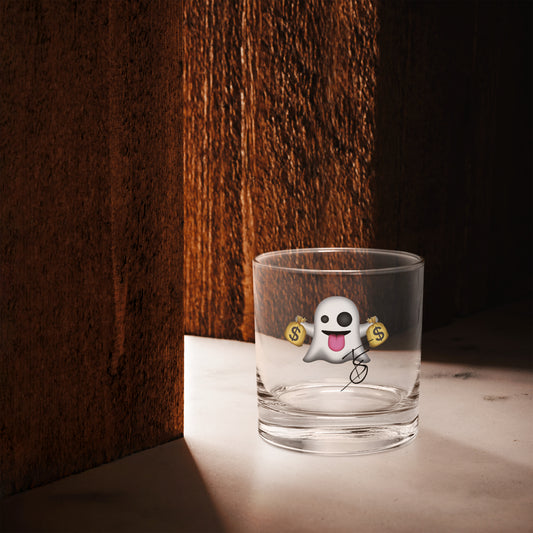 Emoji Ghost Rocks glass