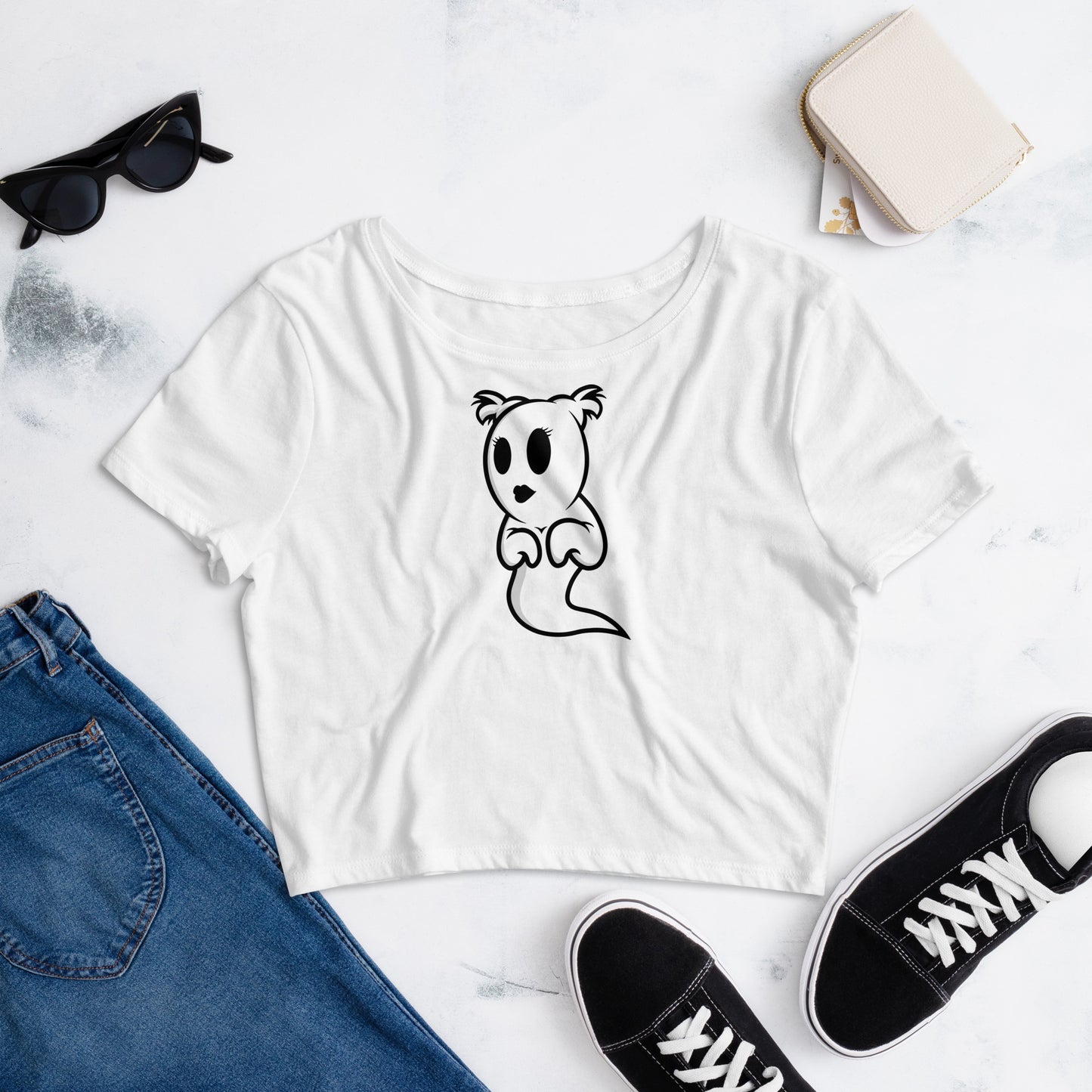 She So Ghostly Crop Tee